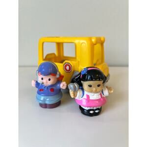 Fisher-Price Little People Yellow Taxi Vehicle with 2 Figures